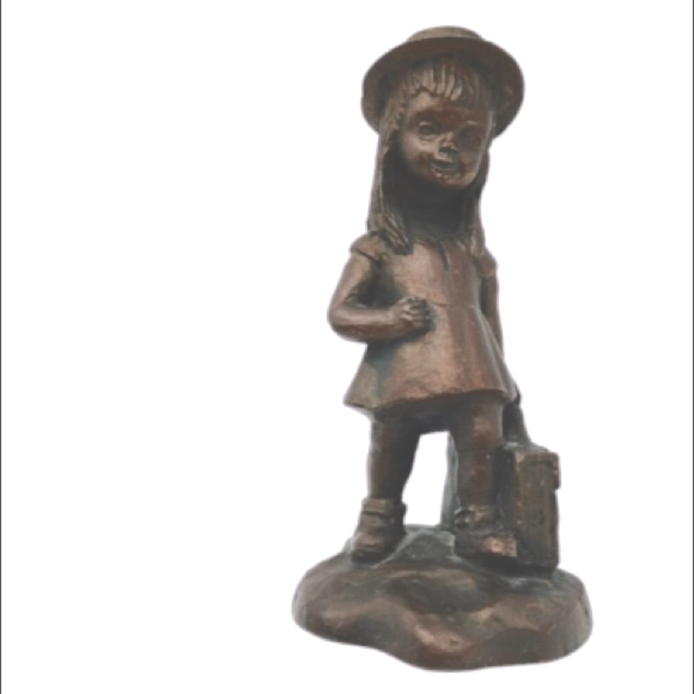 Vintage Little Girl Bronze Statue